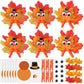 ForraFun 30 Pcs Thanksgiving Craft Kit DIY Thanksgiving Turkeys Ornaments Turkey Cards with Movable Wings for Fall Party Favors 