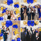 146Pcs Blue And Gold Balloons Garland Arch Kit With Gold Exploding Star Foil Balloons For Graduation Wedding Engagement Baptism