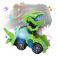 huwairen Toys for 3-6 Year Old Boys Transforming Car Toys with LED Light and Music Dinosaur Toy Birthday Gifts for 4 5 6 7 Year