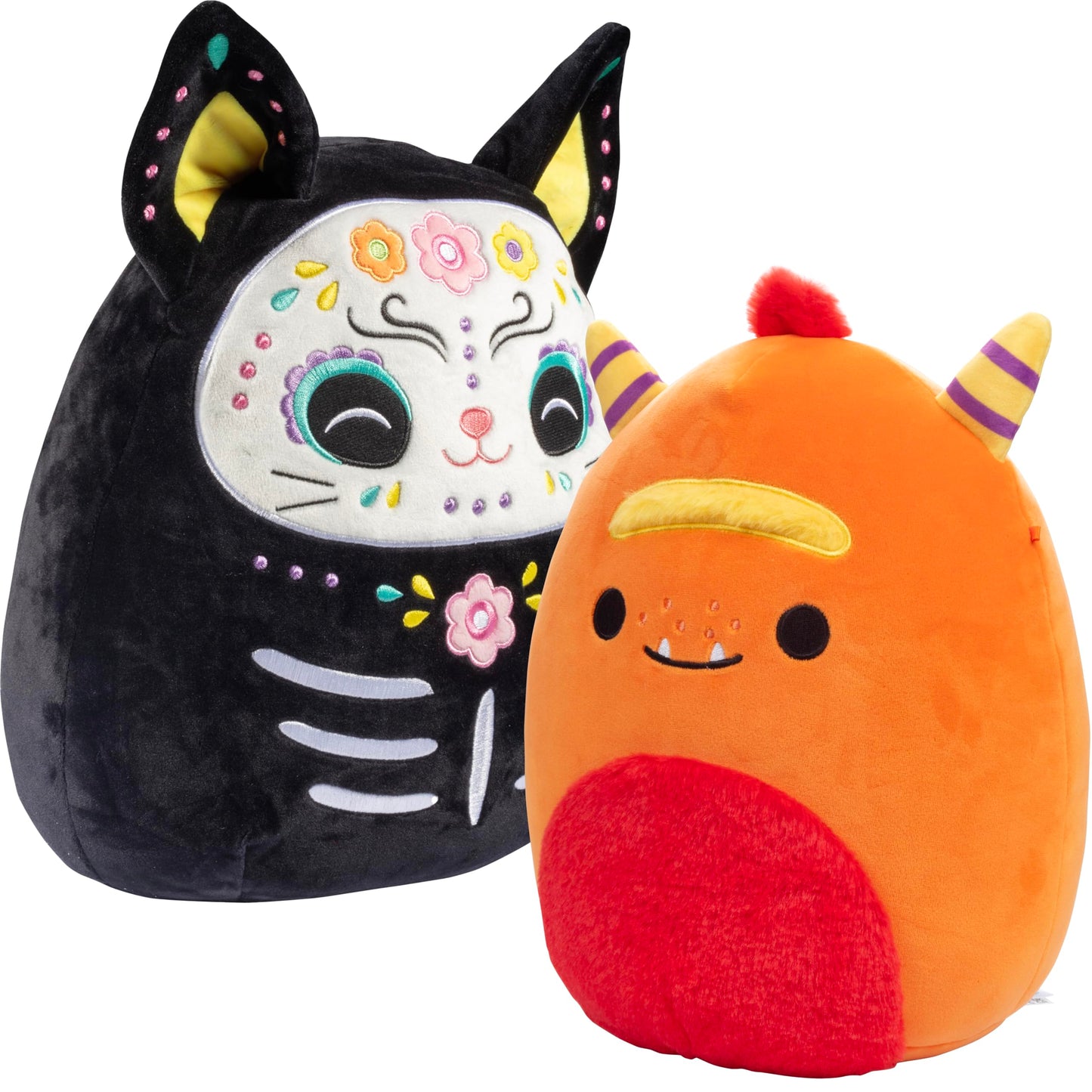 Squishmallows Halloween 10 Monster & 12 Cat 2-Squish 2025 Value Pack - Get Two Jumbo Official Jazwares Plush for Less - Soft & S