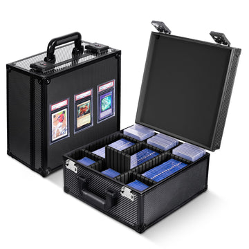 Kabinka Graded Card Storage Box with Display Window for PSA/CGC Holder  TSA Combination Lock Trading Card Case for Sports Cards  Storage Slab Case with 6+2 EVA Dividers for MTG/TCGs (Carbon Fibre)