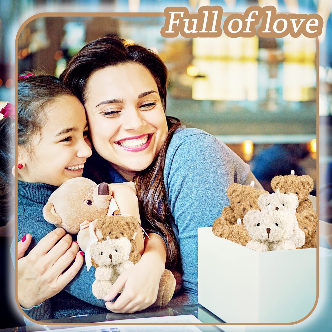 10 Pieces Plush Mini Teddy Bear 4 Inch Stuffed Animals Tiny Soft Bear Doll For Graduation Birthday Wedding Baby Shower Decoratio