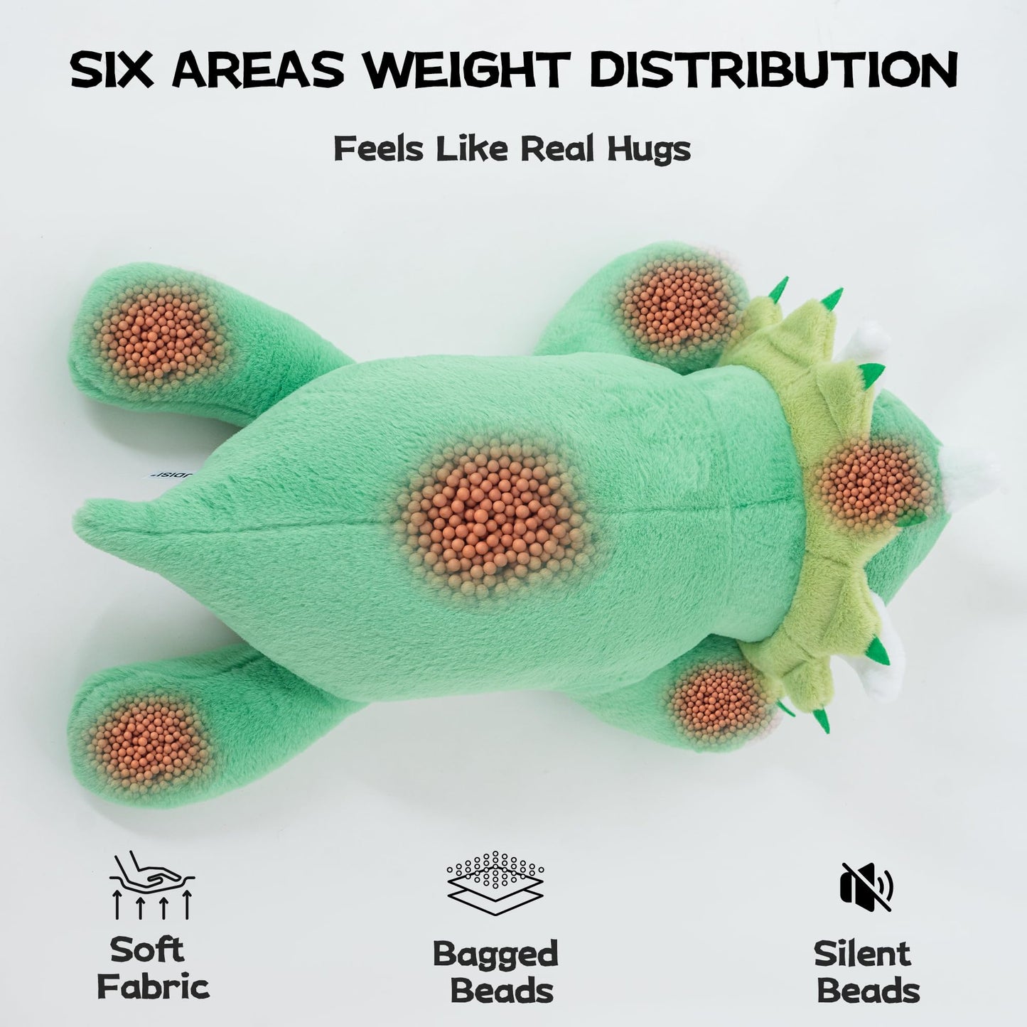 Gudisi 5 Pounds Weighted Dinosaur Stuffed Animals 23.6Inch Large Green Weighted Dino Plush,Huggable Companion For Kids & Adults,