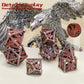 Hollow Metal Dice,HNCCESG DND Dice 3D Eagle Design of 7 pc,Game Dice for Dungeons and Dragons,D&D Dice Metal Bloody Dice Set wit
