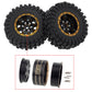 MEUS RACING 1.2 Beadlock Wheels Tires Set Brass Rim for TRX4M SCX24 FCX24 AX24 1/24 1/18 RC Crawler Car, Negative 4mm 42g (Black