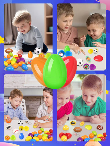 Easter Surprise Egg Toys - 32 Eggs with Balls Kids Party Favor School Classroom Prizes for Classmate Teens Boys Blind Mystery Bo