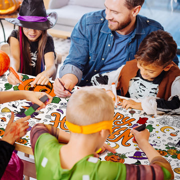 Ohome Halloween Giant Coloring Poster/Tablecloth-Halloween Crafts For Kids-30 X 72 Inches Jumbo Paper Coloring Banner Gifts For