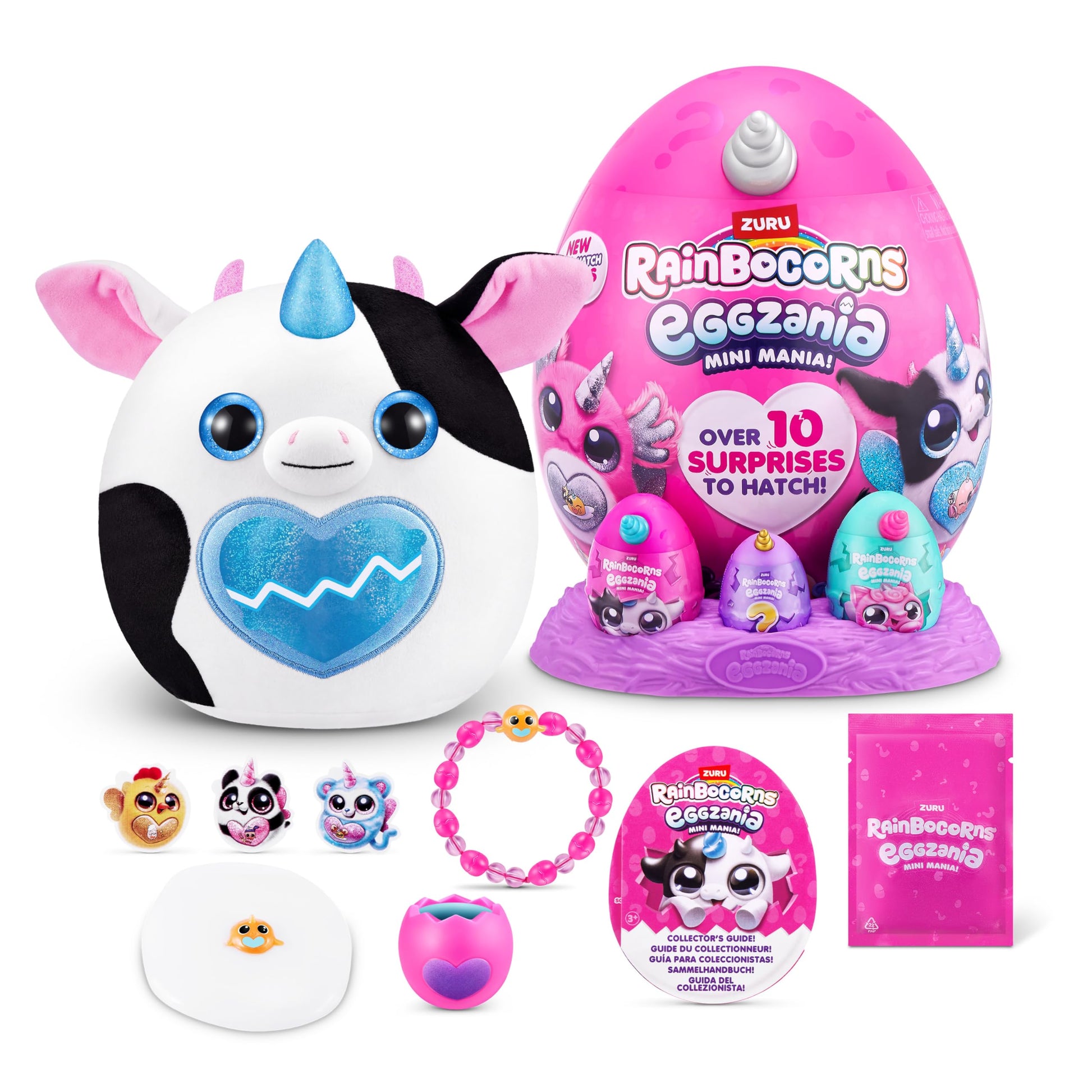 Rainbocorns Eggzania Mini Mania Cow Plush Surprise Unboxing with Animal Soft Toy  Idea for Girls with Imaginary Play by ZURU