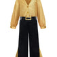 ReliBeauty Kids 70s Boys Disco Costume 120