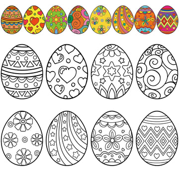 TaoBary 80 Pcs Easter Color Your Own Eggs Favors DIY Coloring Craft Kit Egg Basket Stuffer Gifts for Easter Party Favors Supplie