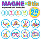 Contixo St2 Kids Magnetic Stix Stick 68 Pcs 3D Building Blocks Stem Construction Playboards Creativity, Imagination, Recreational, Educational For Children Toddler, 3+ Year Old Boys And Girls
