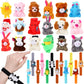 Leyndo 30 Pcs Stuffed Animal Slap Bracelet for Kids Cute Animal Slap Bracelets Stuffed Animal Bracelets Bulk Slap Bracelet Plush