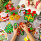 DoubleFill 48 Sets Christmas Suncatchers Craft Kit Ornaments Stained Glass Christmas Window Arts and Crafts Kit for Classroom Ho