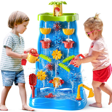 JUKUDAHU Water Table Toy for Kids 3 4 5 6 7 8 Years Old - Sand and Water Waterfall Table Activity Sensory Toy for Boy and Girl, 
