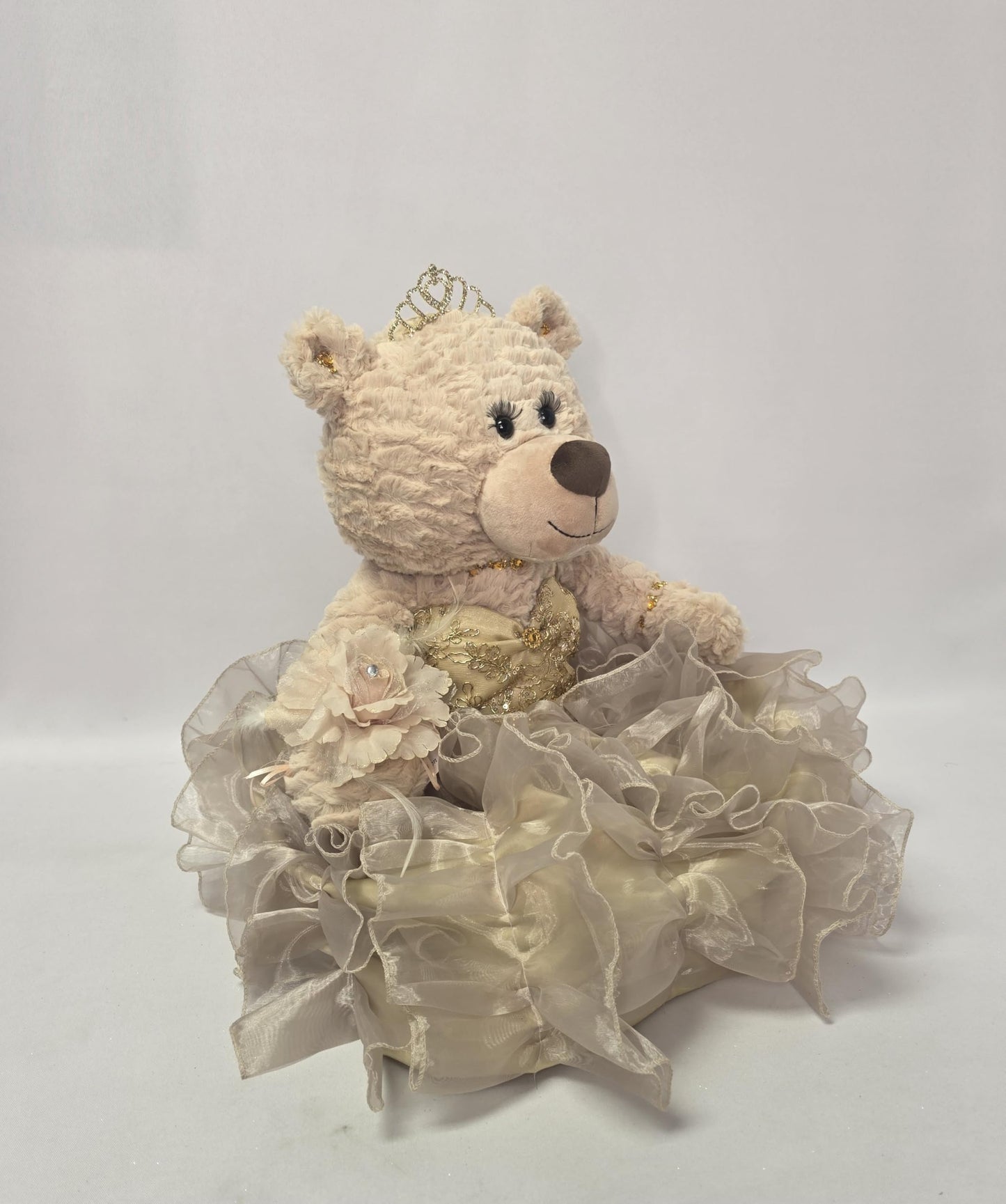 KINNEX COLLECTIONS SINCE 1997 20'' Quince Anos Quinceanera Last Doll Teddy Bear with Dress (Centerpiece) ~ ARC16832-34R (Champan