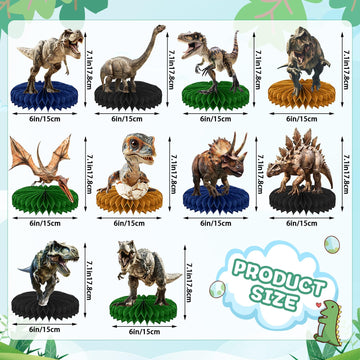 DTOFOOT 10 Pcs Dinosaur Party Decorations, Dinosaur Birthday Decorations Dinosaur Centerpieces for Birthday Party 3D Dino Honeyc