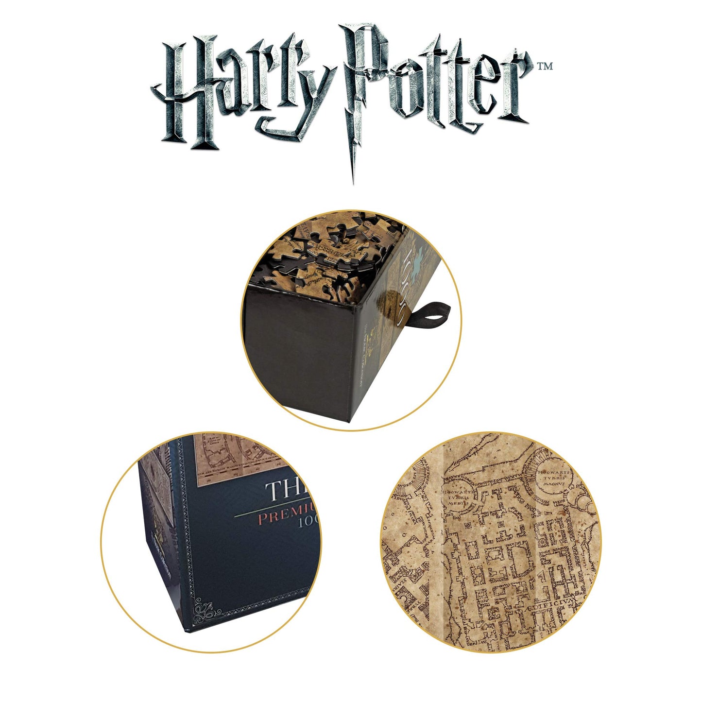 The Noble Collection Harry Potter Marauder's Map Puzzle - 1000 Pieces, Cardboard, Map of the Marauder, Model NN9457