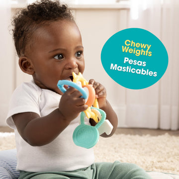 Bebe Fuerte Strong & Sunny Clip On Stroller Toy By Robin Arzon - Developmental Baby Teething Toys - Travel Toys For Infants - Te
