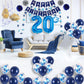 Naninuneno 20Th Blue Birthday Party Decorations For Boy Girl Men Women, Happy 20 Birthday Balloons Supplies With Happy Birthday