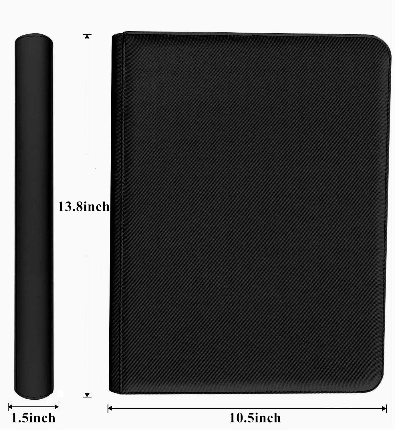 enhanced 9-Pocket Zippered Trading Card Binder  540 Pockets Double-Sided Side-Loading Card Organizer Album  PU Leather Card Holder Protector for MTG  TCG  Sports Cards (Black)