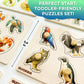 Quokka Wooden Puzzles For Toddlers 1-3 – 6 Pegged Puzzles For Kids Ages 2-4 – Animal And Fruits Learning Toy For Kids – Gift Realistic Educational Game For Boy And Girl