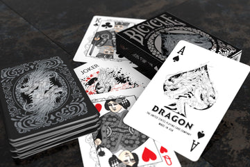 Bicycle Black Dragon Silver Foil Premium Playing Cards, 1 Deck