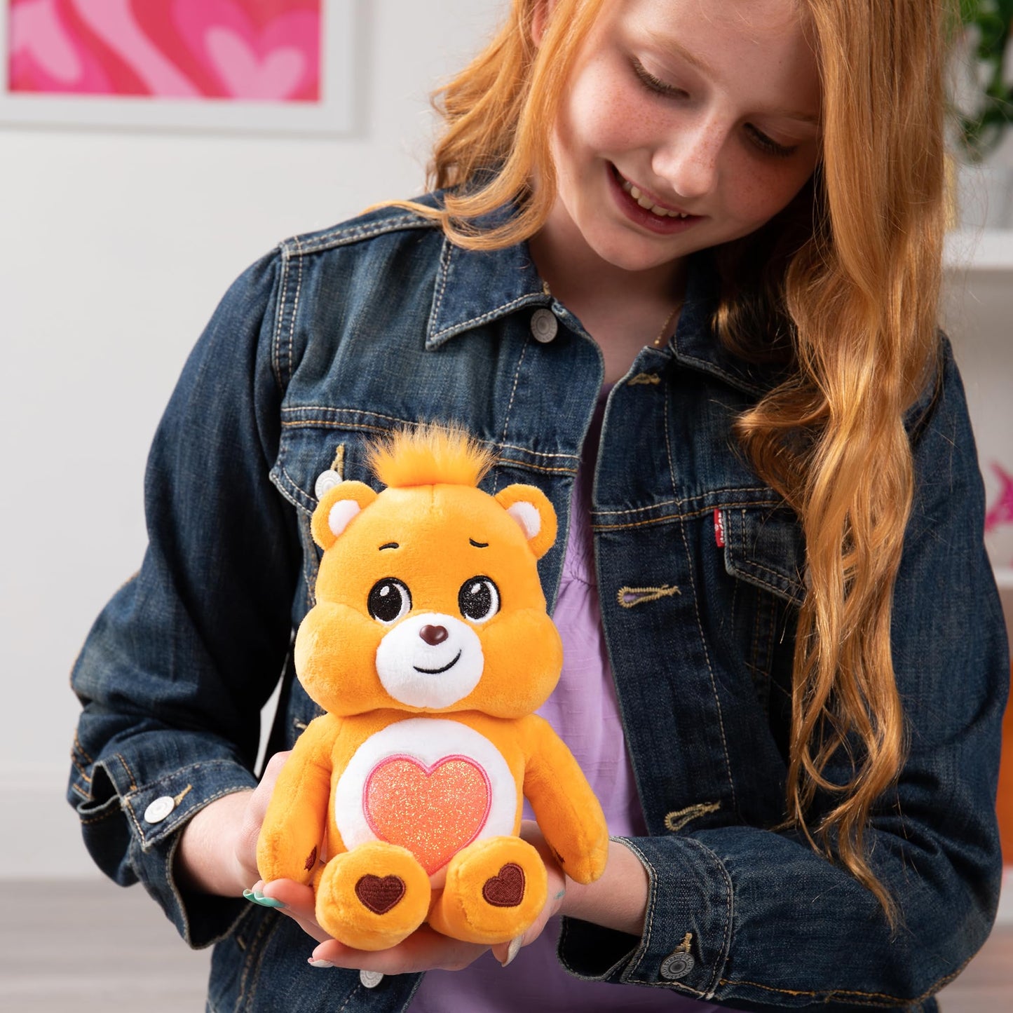 Care Bears 9' Bean Plush (Glitter Belly) - Tenderheart Bear - Soft Huggable Material!