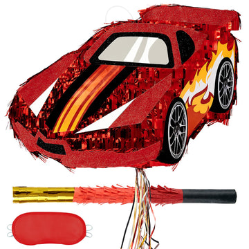 WERNNSAI Race Car Piata - Race Car Birthday Decorations Truck Car Pinata Bundle with Blindfold and Bat Monster Truck Party Favor