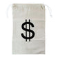 Super Z Outlet Large Canvas Natural Money Bag Pouch With Drawstring Closure And Dollar Sign Design For Toy Party Favors, Bank Robber Cowboy Pirate Theme, Carrying Case Sack