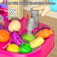 JUKUDAHU Pretend Food Kitchen Toys for Kids Age 3 4 5 6 7 8 - Girls Toys Play Kitchen with Toy Accessories for Girls, Play Dishe