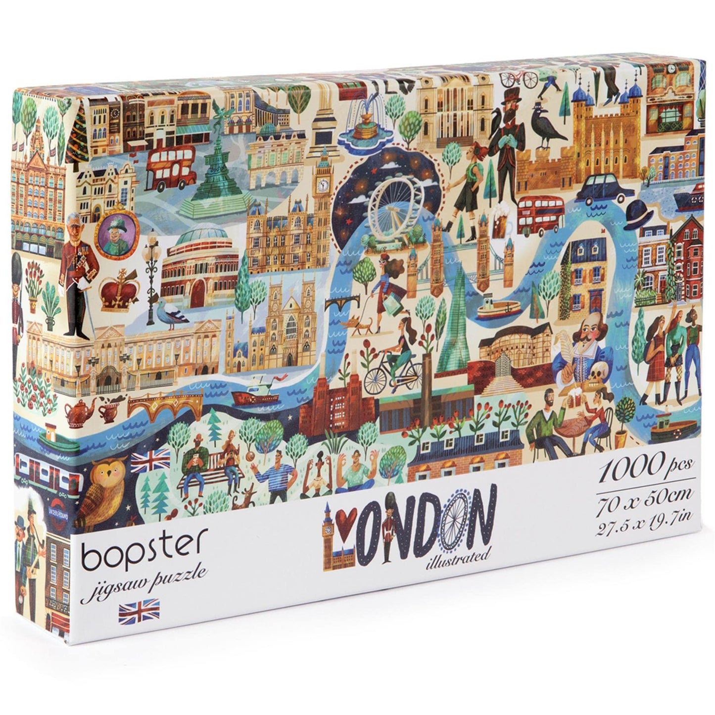 Jigsaw Puzzles 1000 Pieces For Adults - London Illustrated Theme 1000 Piece Puzzle - Adults And Kids Jigsaw Puzzle London Includ