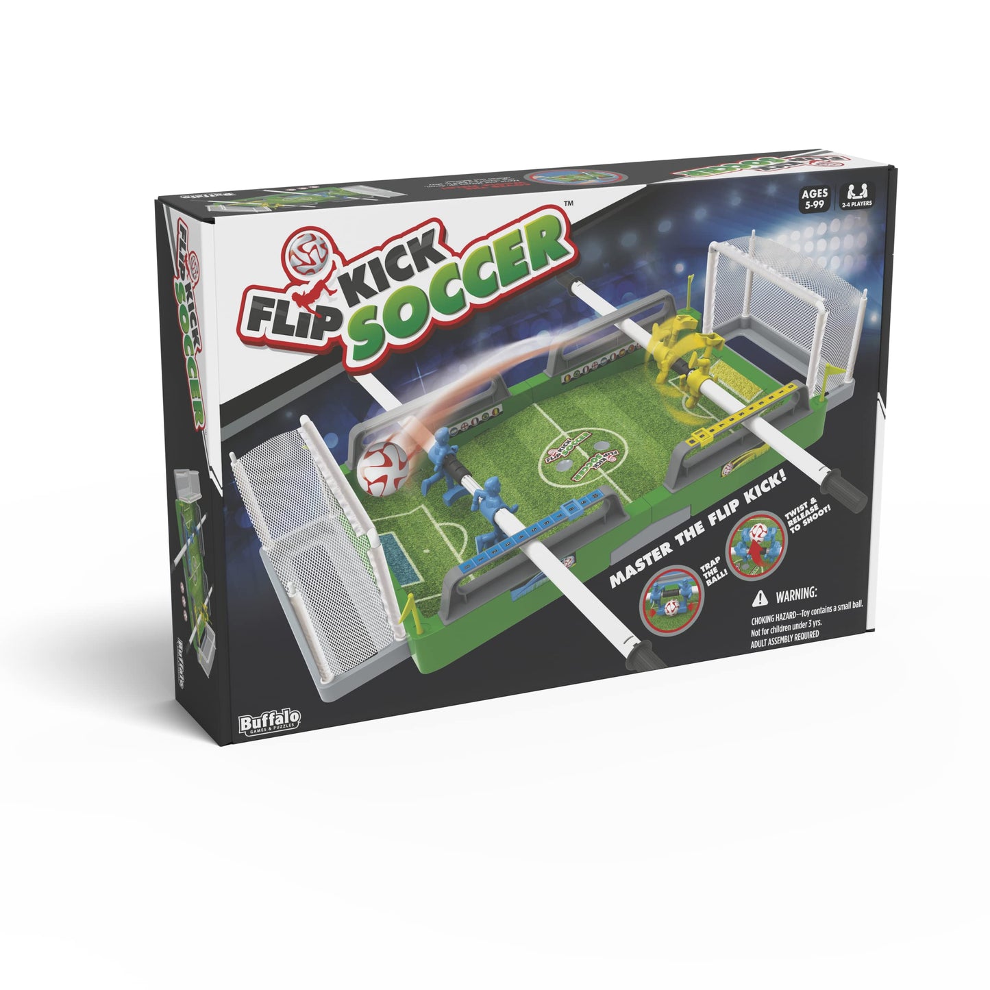 Buffalo Games Flip Kick Soccer - Fast Paced Dexterity Game - Plastic - Ages 5+ - Great for Family Game Night - Model 360