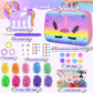 Bracelet Making Kit for Girls 6 7 8-12, Cloth Rubber Band Bracelet Kit with 1000+ Loom Bands, Unicorn Weaving Loom & Organizer C
