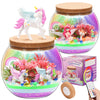 Kaivee 2 Theme In 1 Jar Light Up Unicorn Terrarium Kit & Night Light Fairy Terrarium Kit Creativity Diy Aarts Crafts For Girls T