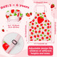 R HORSE Kid Apron and Chef Hat Set - 2Pcs Strawberry Adjustable Children Kitchen Toddler Apron for Girls Role Play Chef Toy Cook