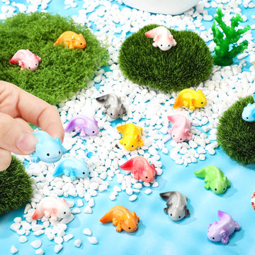 Colingmill 36 Pcs Mini Resin Axolotl Figurine Axolotl Valentine Gifts Tiny Animal Figurines Small Charm Ornament for DIY Craft D