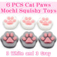 6 Pcs Cat Paws Mochi Squishy Toys, Mini Stress Relief Kawaii Squishies For Kids Party Favors, Goodie Bag Stuffers, Easter Basket