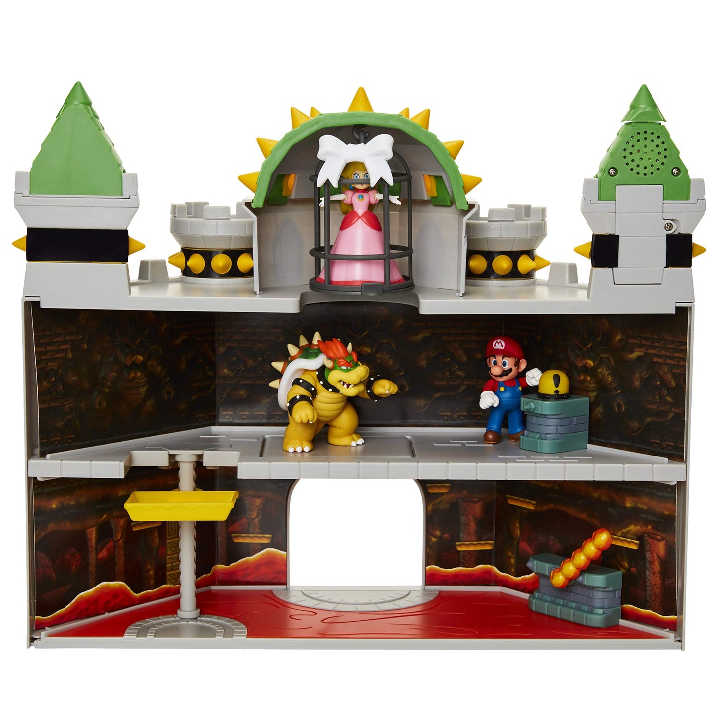 JAKKS Pacific Super Mario Bowser's Castle Playset with 2.5" Figure, 31cm, Plastic, Interactive Sounds