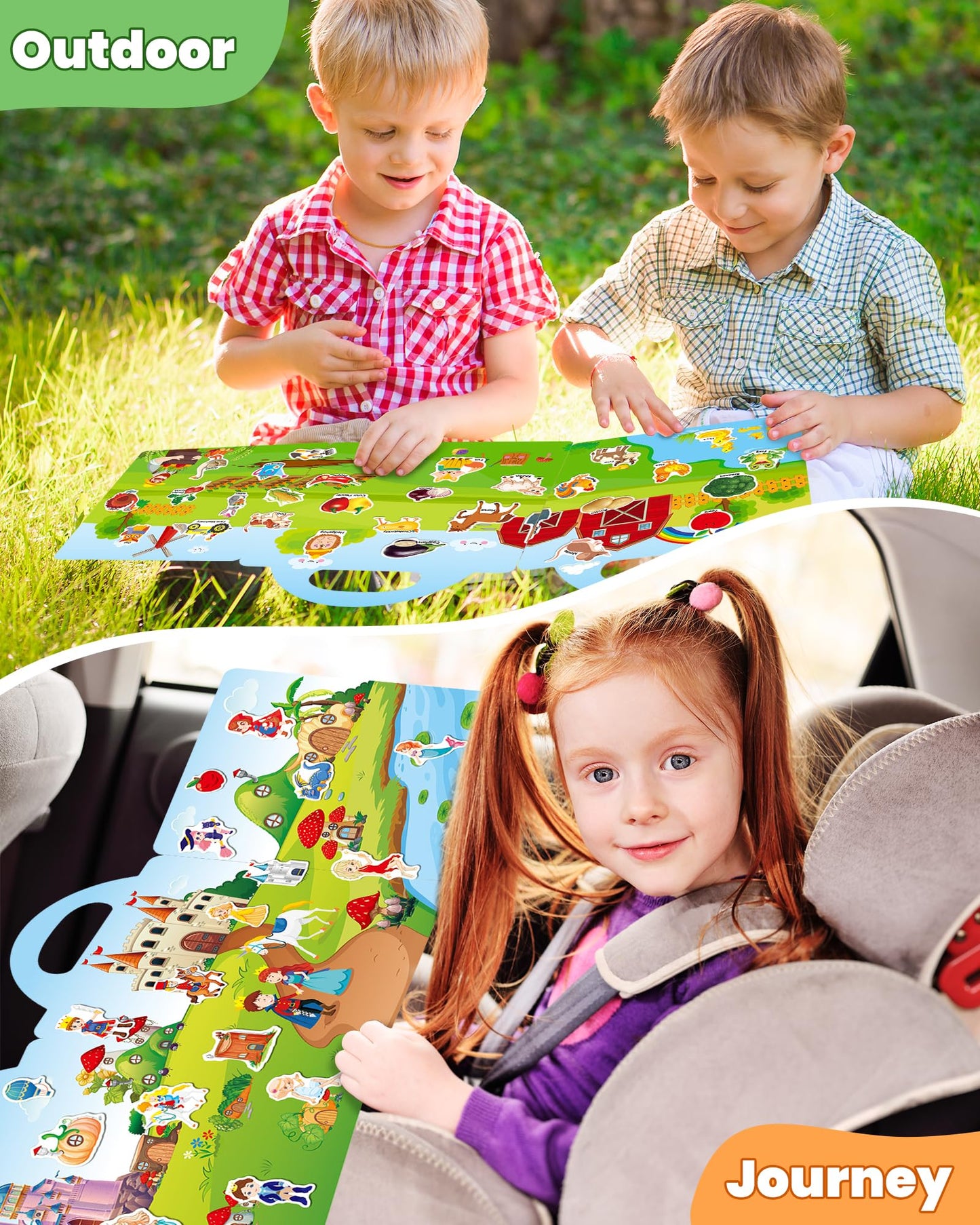 Walenced Reusable Sticker Book For Toddlers 2-4 Years, 3 Sets Stickers For Kids, Toddler Sticker Book Ages 1-3, 113 Pcs Toddler