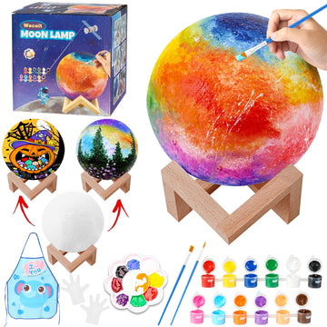 Paint Your Own Moon Lamp Kit, Gifts DIY 3D Moon Light Cool Galaxy Lamp,Toys for Teens Boys Girls, Arts & Crafts Kit Art Supplies