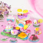 Tea Set for Little Girls,PRE-WORLD 50PCS Princess Tea Party Time Toy Including Dessert,Cookies,Doughnut,Teapot Tray Cake, Tablec