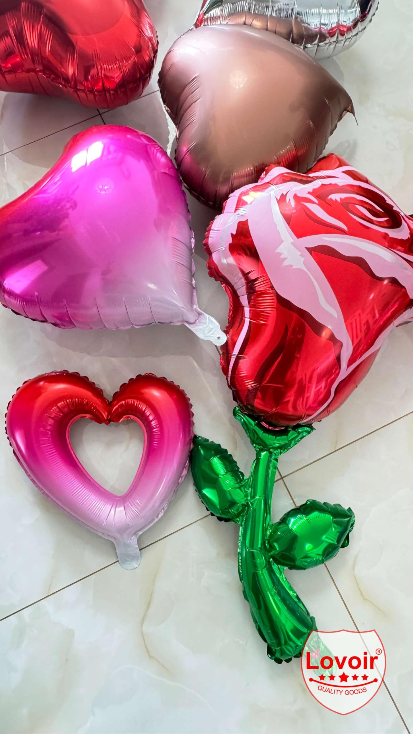 Lovoir 10 Pcs Gradient Heart Shape Foil Mylar Balloons 18 Inch Love Balloons For Valentine'S Day Birthday Party Decorations Wedd