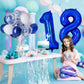 Number 18 Balloon 40 Inch, Laser Blue Big Number Balloon, Giant Mylar 18Th Balloons Number, Helium Birthday Balloons For Teenage