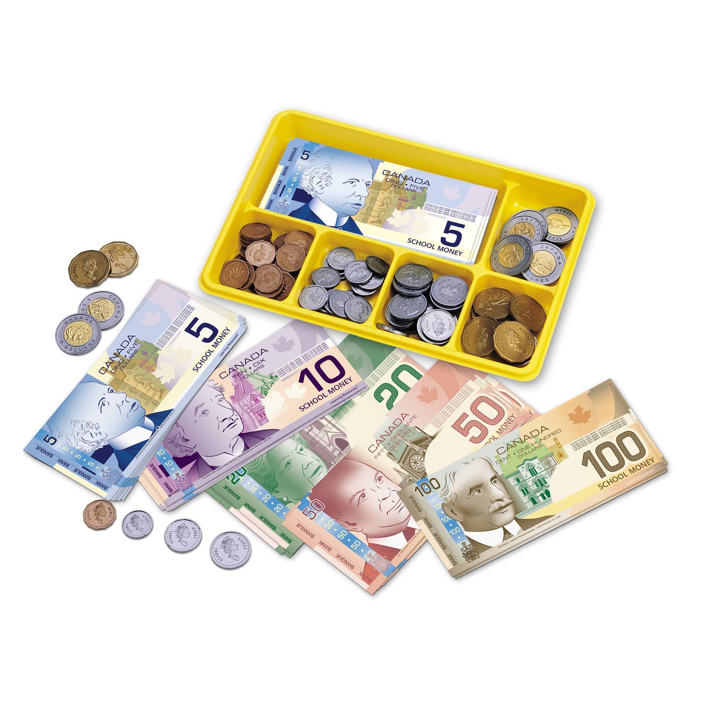 Learning Resources Canadian Currency-X-Change, Pretend Play Money For Kids, Develops Sorting And Money Skills, 211 Pieces, Ages
