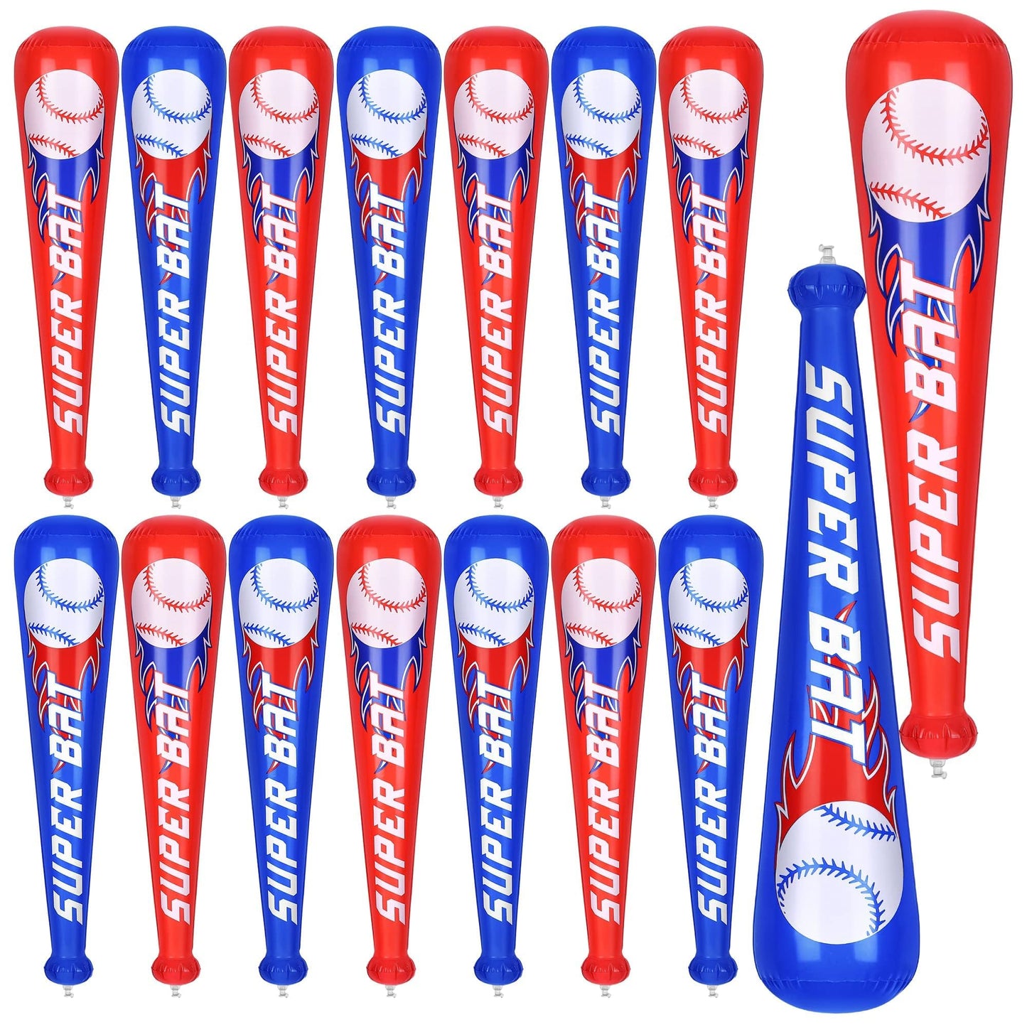 durony 18 Pieces Baseball Bat Inflates 22 Inch Inflatable Baseball Inflates  Baseball Party Supplies  Sports Theme Toy  Birthday Party Decorations