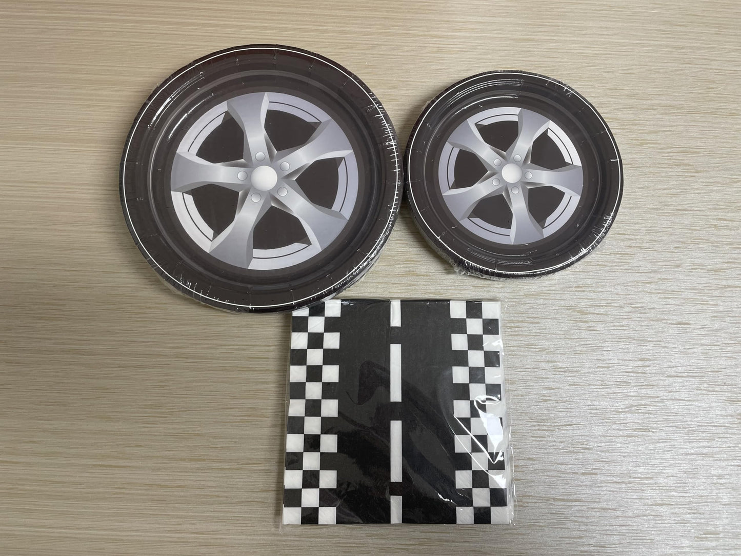 PGSWEER 72pcs Cars Birthday Party Tableware Sets Wheels Track Plates Napkins Race Car Paper Plates Dinnerware For Boys Kids Baby