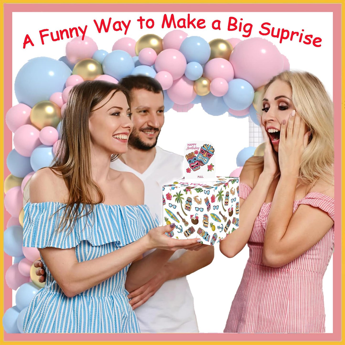 Birthday Money Box For Cash Gift, Money Roll Gift Box For Cake Pull Out Kit With Cards Money As Money Bouquet, Surprise Birthday