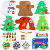 Max Fun 302PCS Christmas Crafts Tree Foam Shapes Stickers Set Craft Kits, Xmas Tree Hat Snowman Christmas Decorations for Kids C