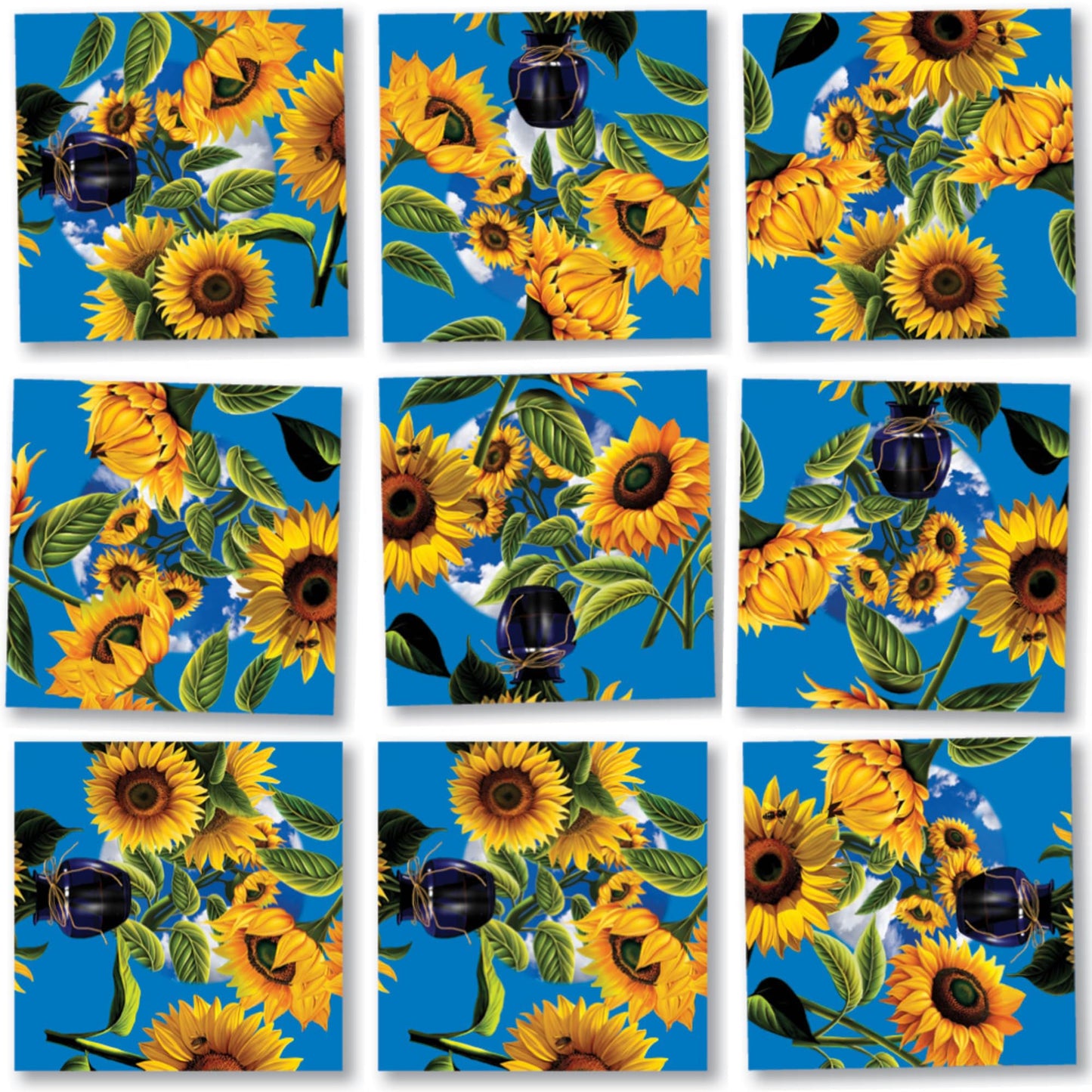 Scramble Squares- Sunflowers- 9 Piece Challenging Puzzle- Ultimate Brain Teaser and Mind Game for Children & Adults- Boosts Cogn