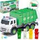 MOBIUS Toys Garbage Truck Friction-Powered - 1:12 Scale Large Size Truck w/Sounds, Lights, Loader, 4 Trash Cans for Learning Was